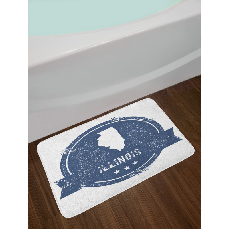 Grunge Design Map Stamp Bath Mat