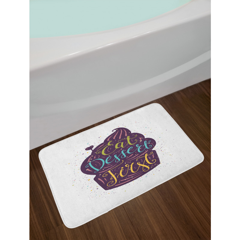 Doodle Cupcake Heart Bath Mat