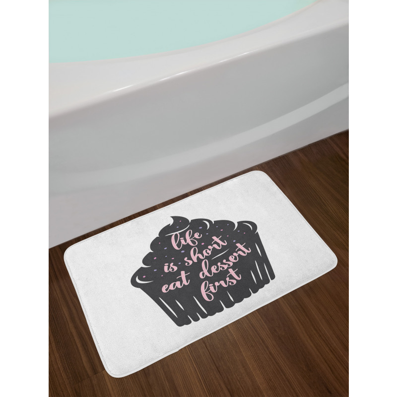 Cupcake Silhouette Dots Bath Mat