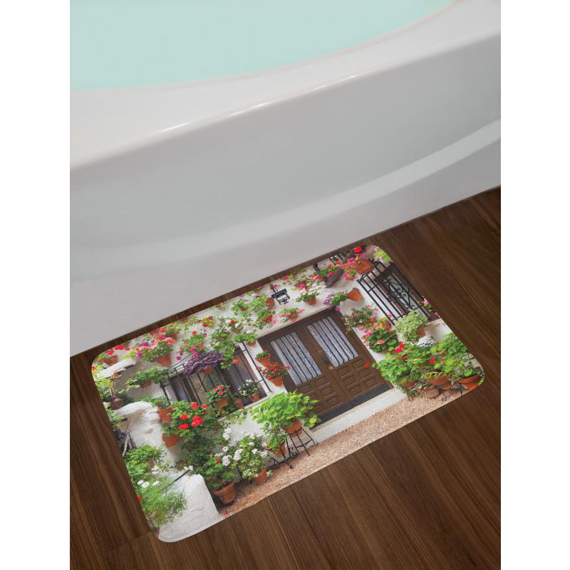 Bunch of Flowers Pots Bath Mat