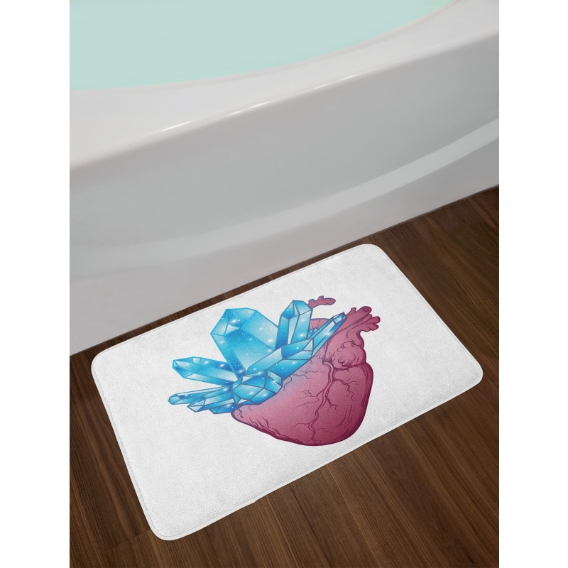 Crystal Growing from Heart Bath Mat