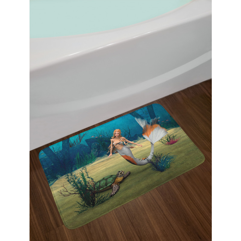 Mermaid Turtle Ocean Bath Mat