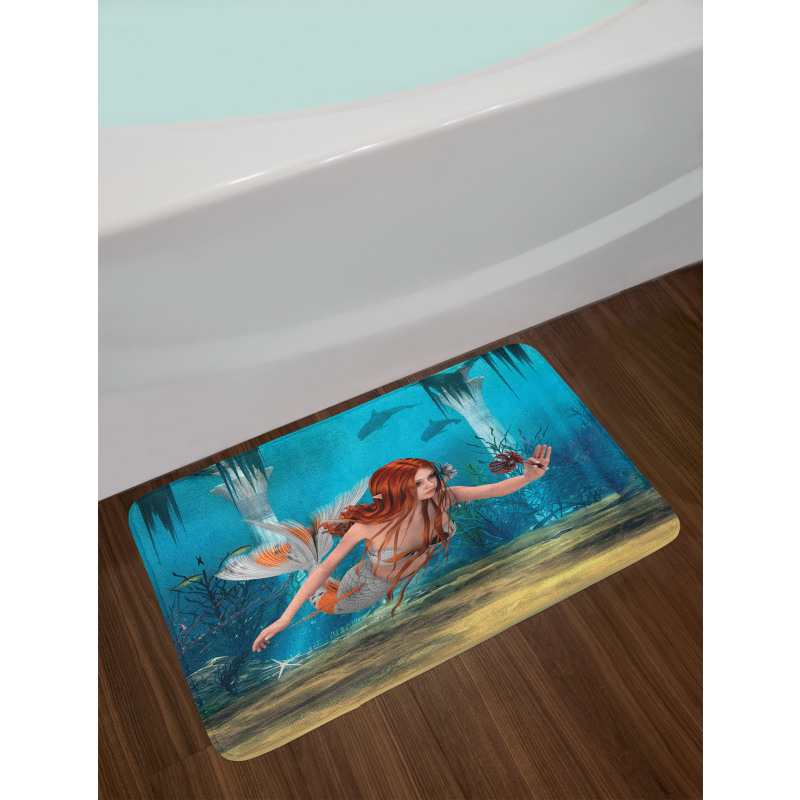 Magic Aqua Sea Lily Bath Mat