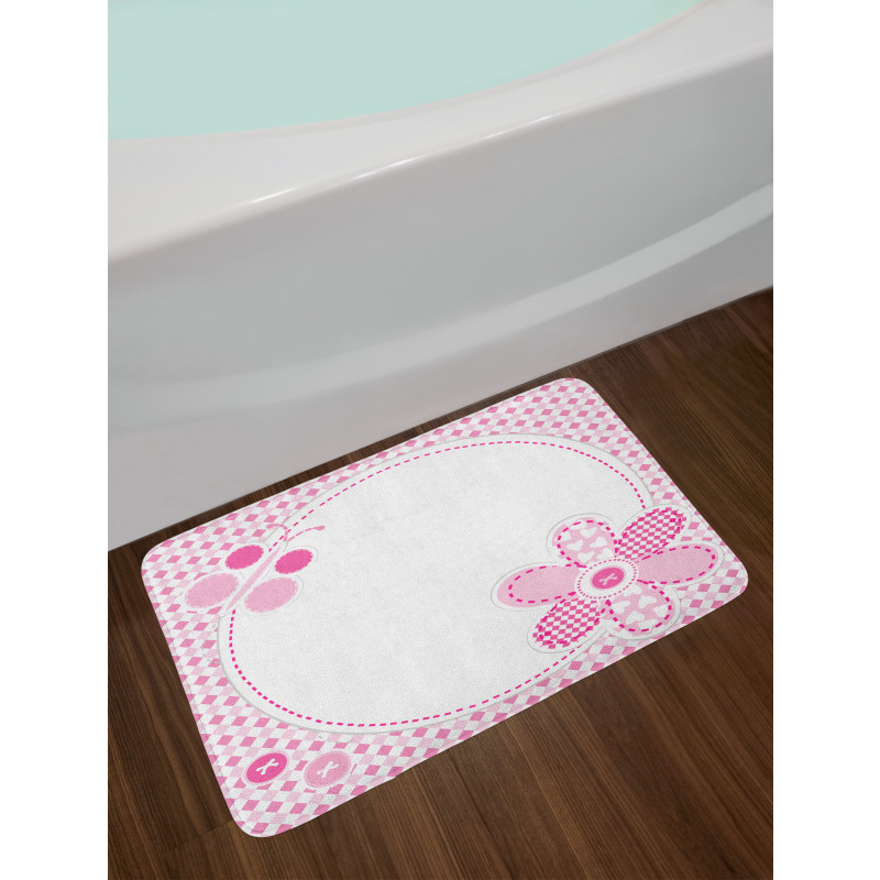 Girly with Flower Sweetheart Bath Mat