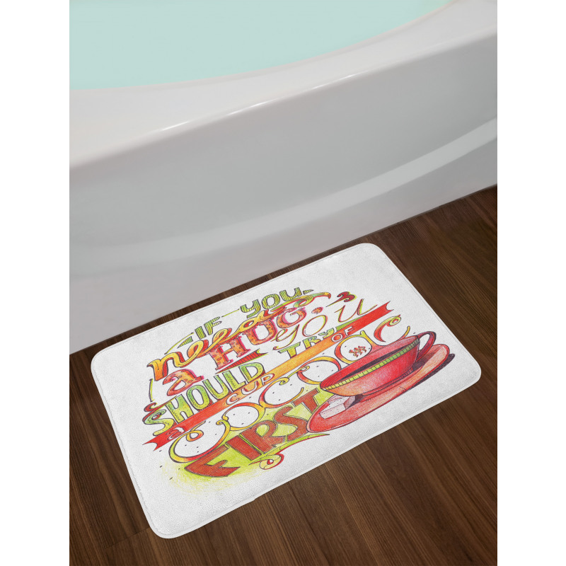 Retro Words About Love to Cocoa Bath Mat