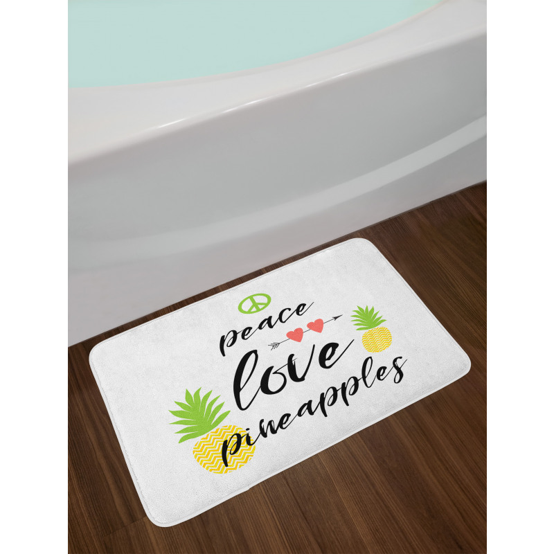 Peace Love Pineapples Bath Mat