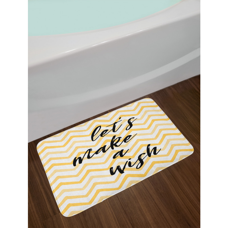 Lets Make a Wish on Chevrons Bath Mat