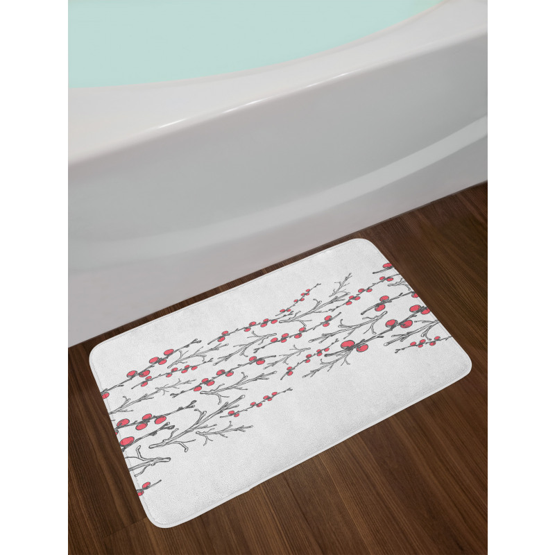 Branches of Winter Berry Bath Mat