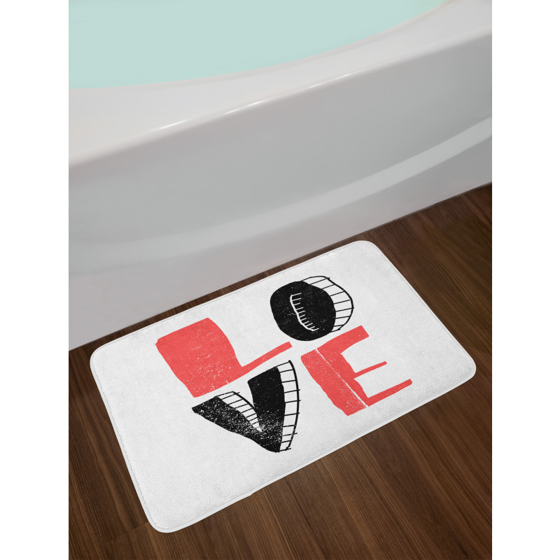 Love Typography Bath Mat