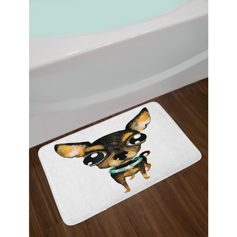 Gem Collar Big Eyed Dog Bath Mat