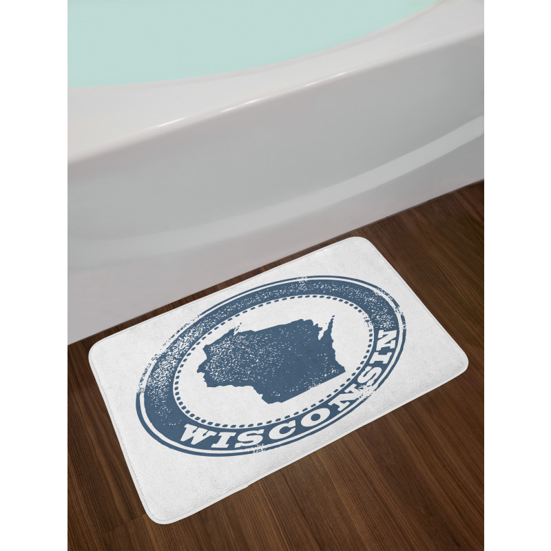 Map Retro Grunge Stamp Bath Mat