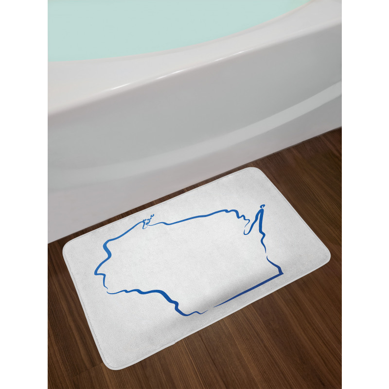 Simple Badger State Map Bath Mat