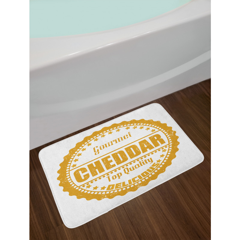 Gourmet Cheddar Rubber Stamp Bath Mat