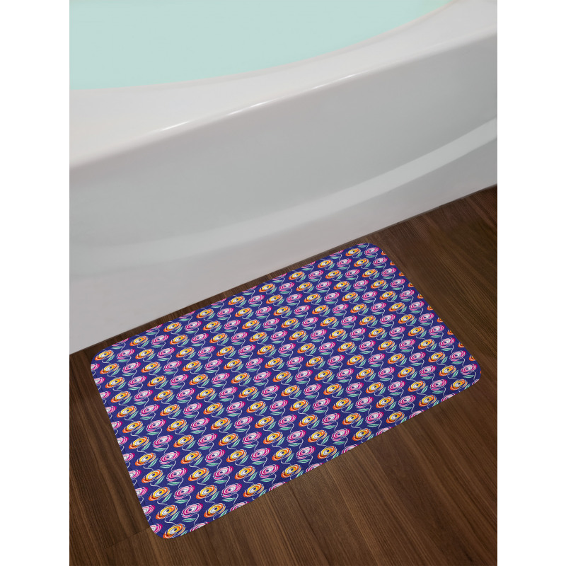 Flowers with Single Leaf Bath Mat