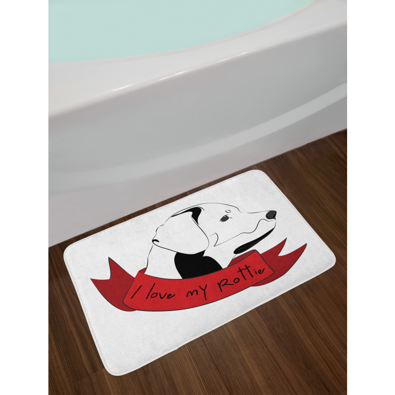 I Love My Rottie Doodle Bath Mat