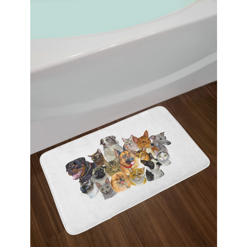 Domestic Animals Bath Mat