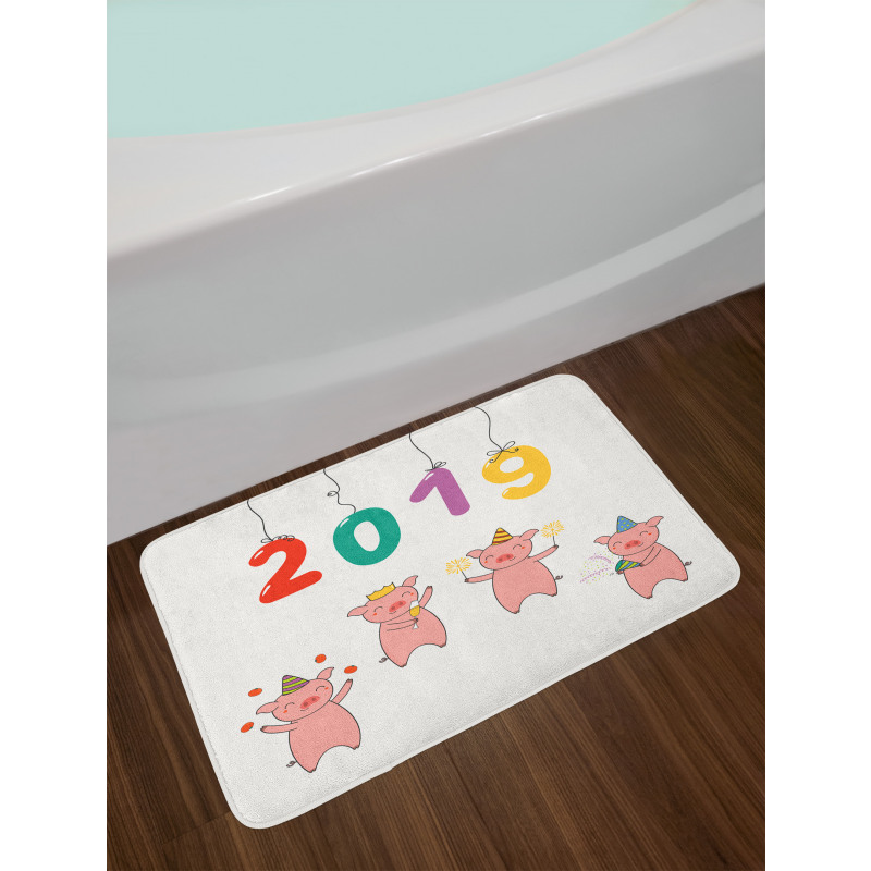 Chinese New Year Theme Doodle Bath Mat