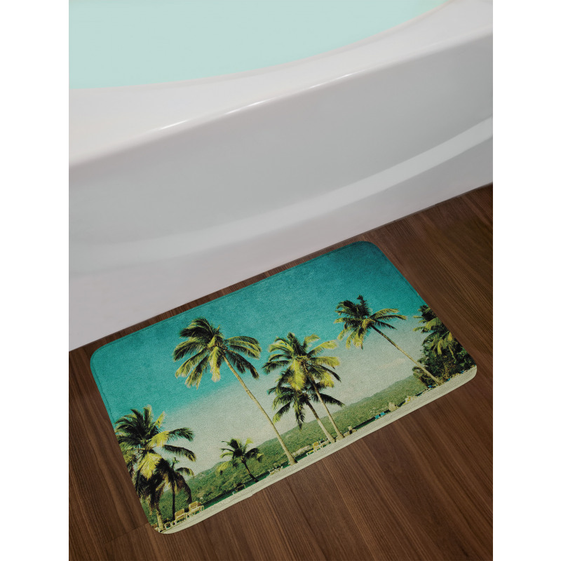 Retro Summer and Tall Trees Bath Mat