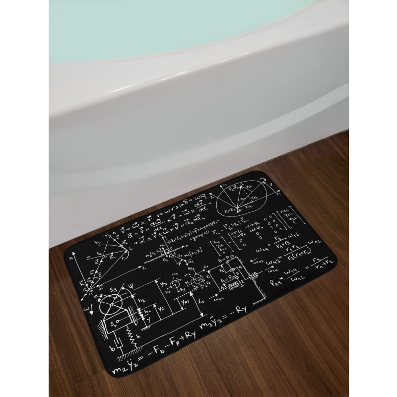 Mechanical Formula Sketched Bath Mat