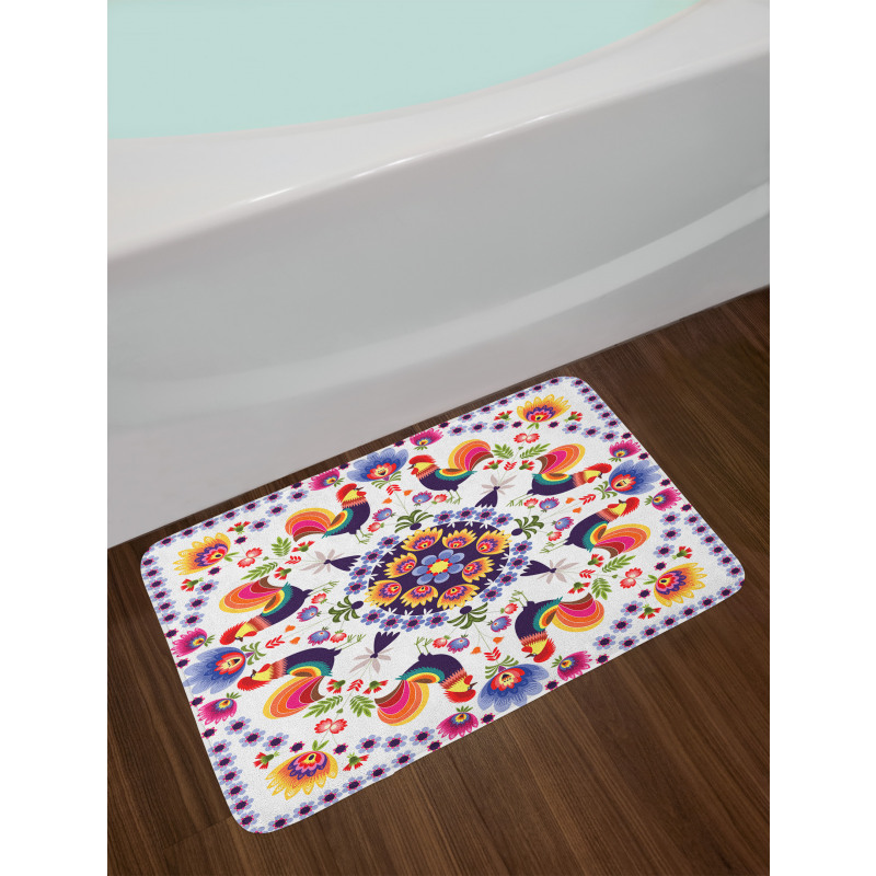 Folkloric Flowers Bath Mat