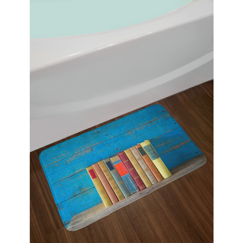 Grunge Nostalgic Book Bath Mat