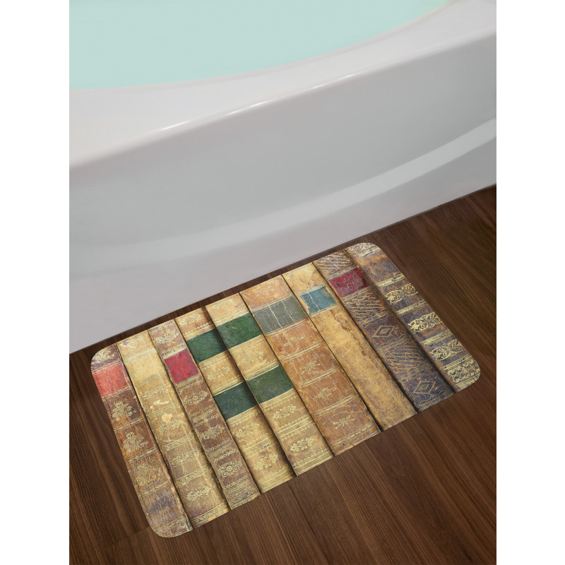 Macro Photo of Antique Novels Bath Mat