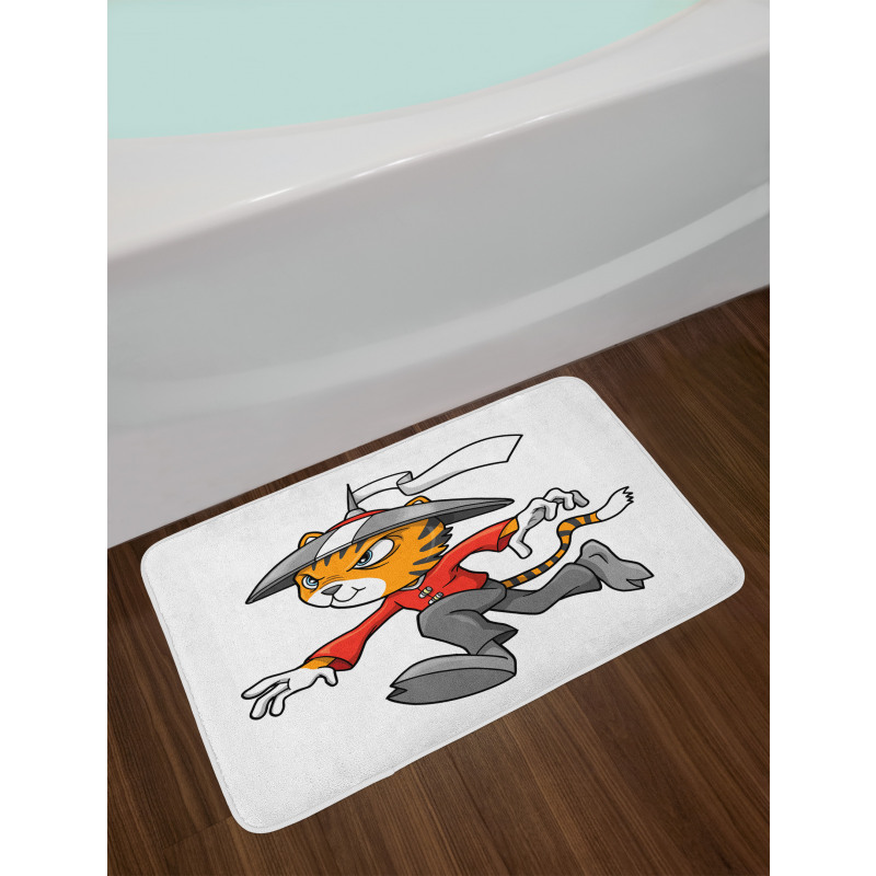 Warrior Cartoon Bath Mat