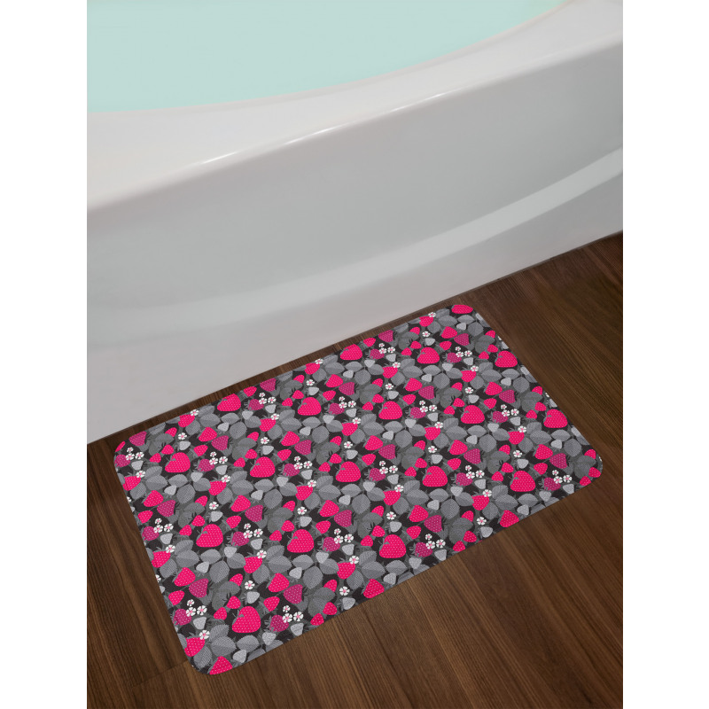 Strawberries Flowers Bath Mat