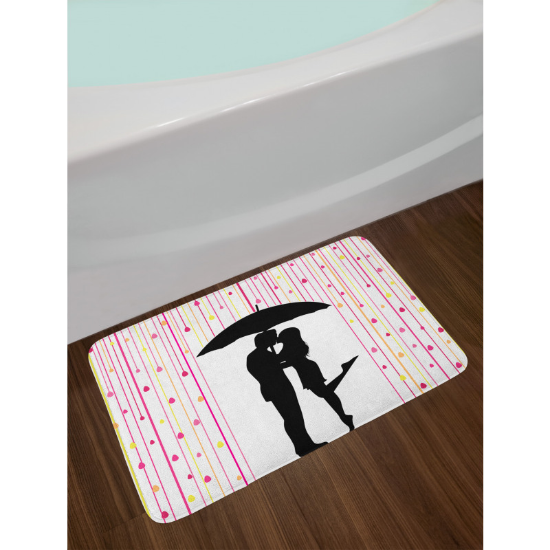 Couple Umbrella Romance Bath Mat