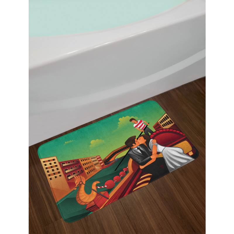 Romantic Couple on Gondola Bath Mat