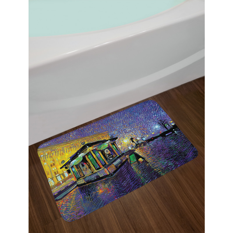 Kyiv City Night Art Bath Mat