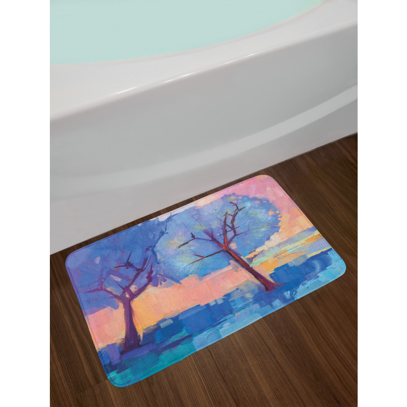 Abstract Nature Trees Bath Mat