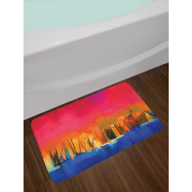 Vivid Abstract Scene Bath Mat