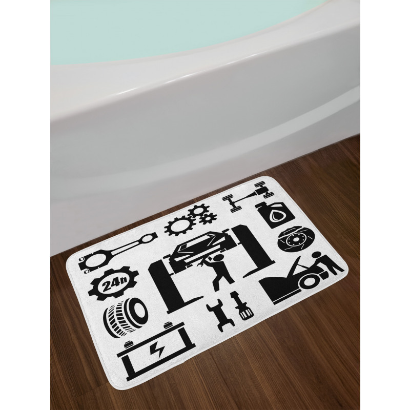 Car Repairing Bath Mat