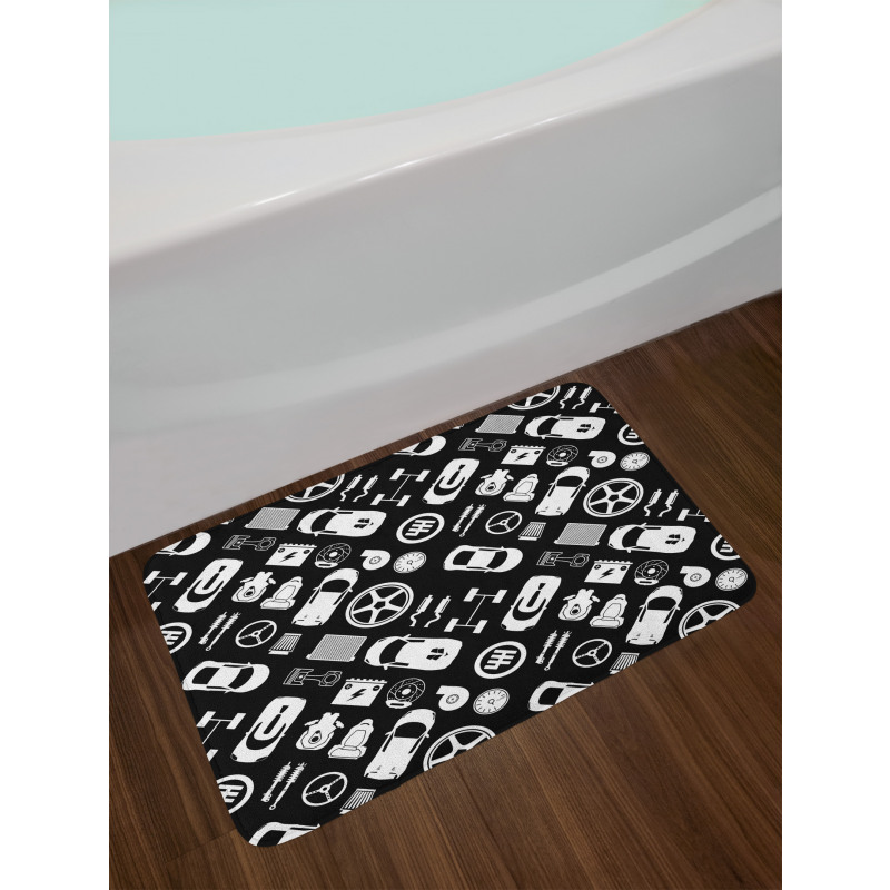 Car Service Themed Bath Mat