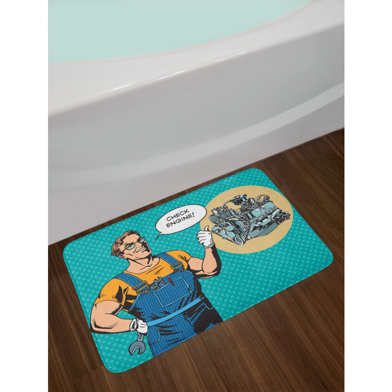 Pop Art Repairman Bath Mat