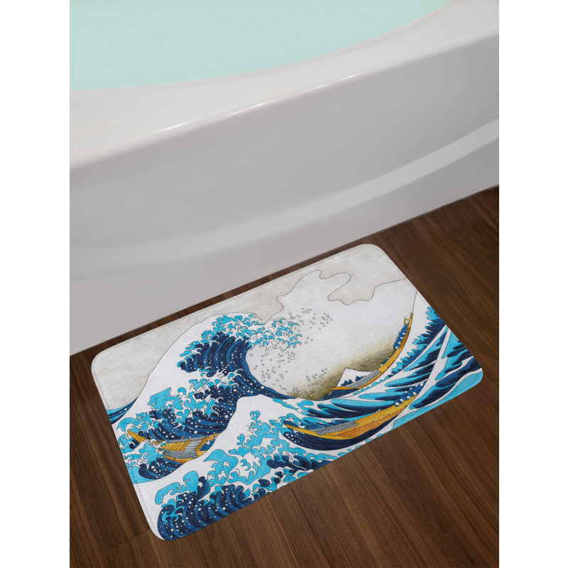 Oceanic Wave of Kanagawa Bath Mat