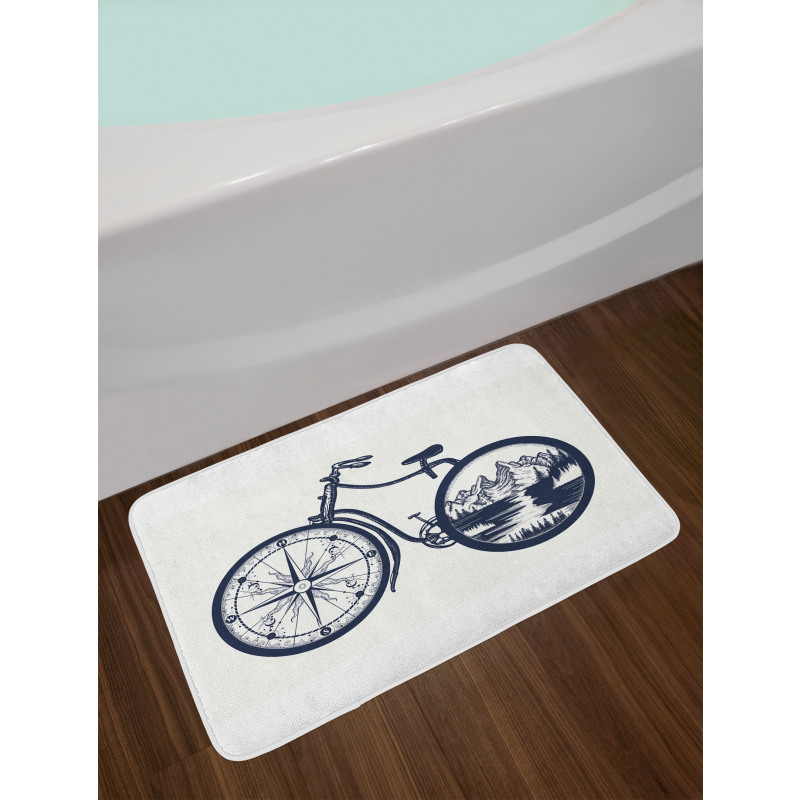 Compass and Landscape Wheels Bath Mat