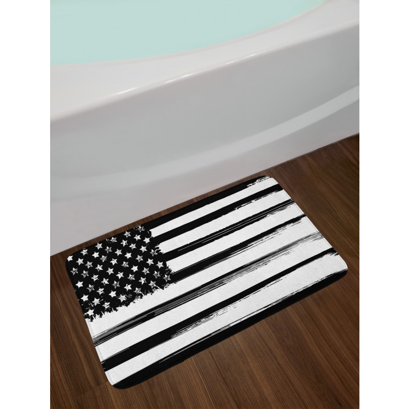 Grunge Monochrome USA Flag Bath Mat