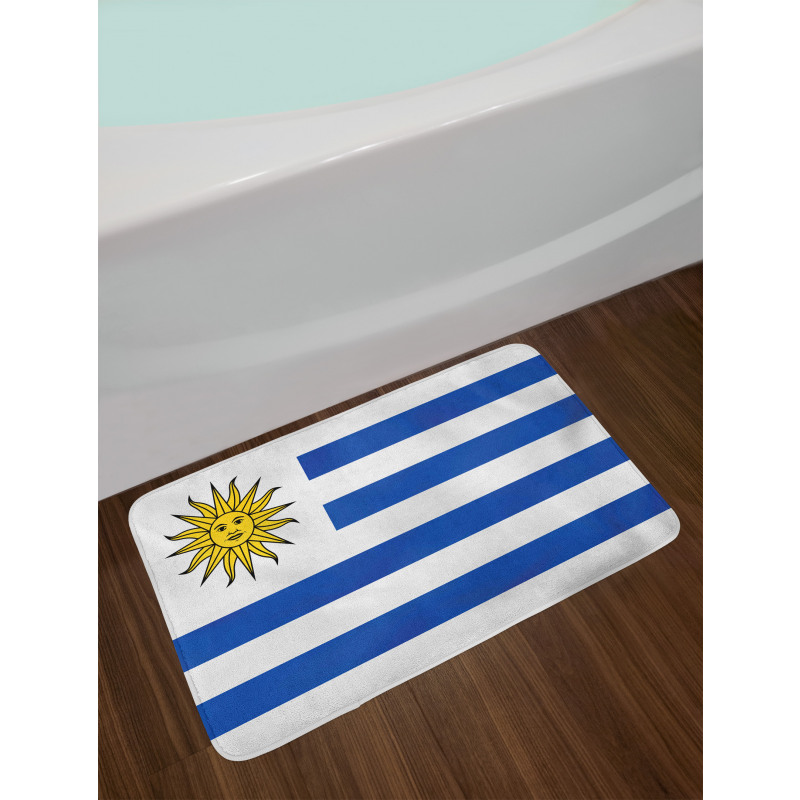 Simple Stripes and Sun Flag Bath Mat