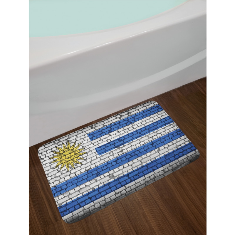 Flag Painted on Birck Wall Bath Mat