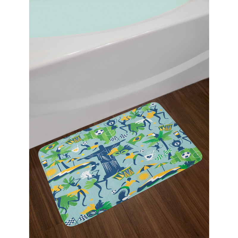 Theme of Brazil Cultural Bath Mat