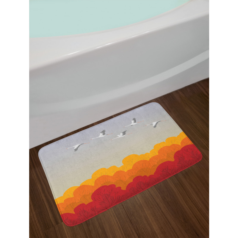 Flying Strokes Autumn Forest Bath Mat