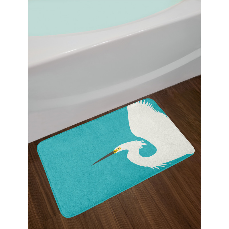 Side Drawn Heron Bird Bath Mat