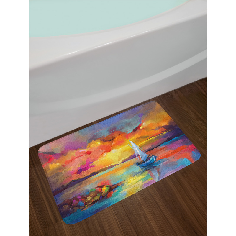 Impressionist Seascape Bath Mat