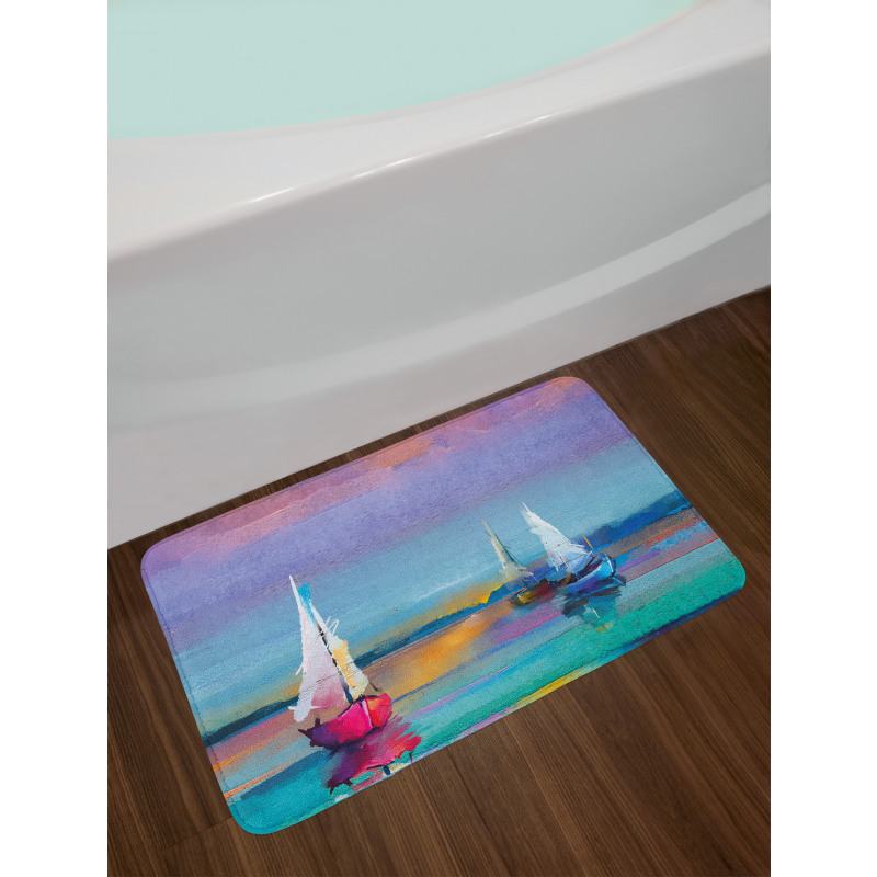 Modern Art Boat Sail Bath Mat