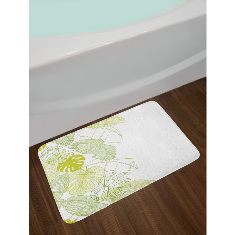 Monstera Leaf and Nature Bath Mat