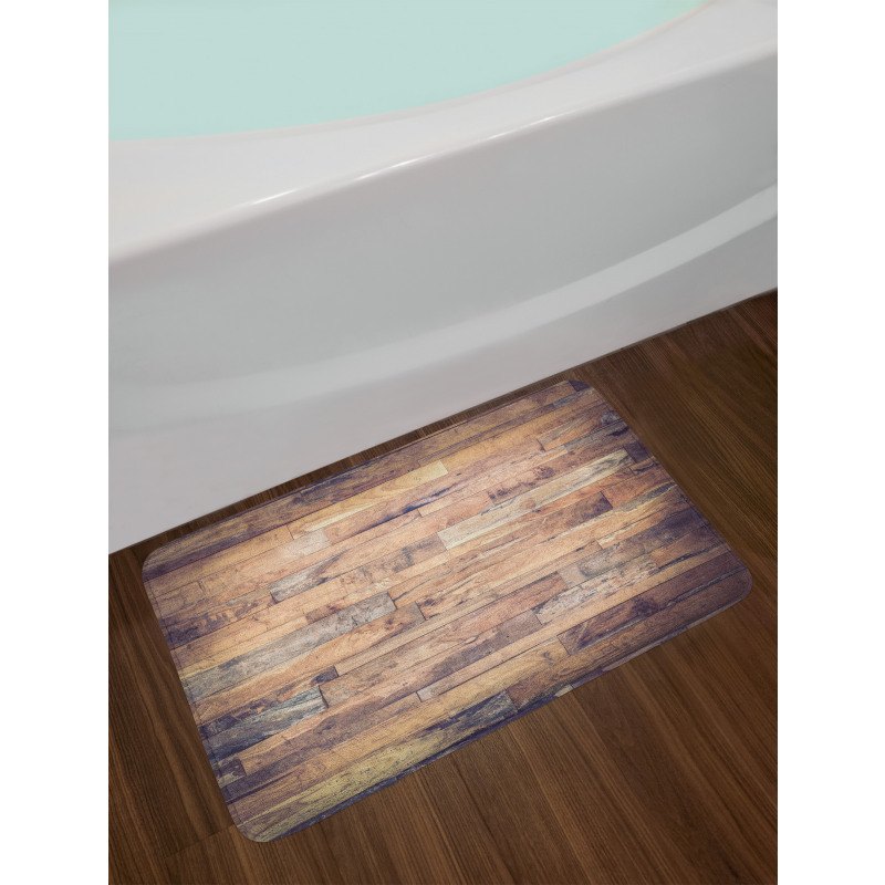 Earthy Toned Planks Bath Mat