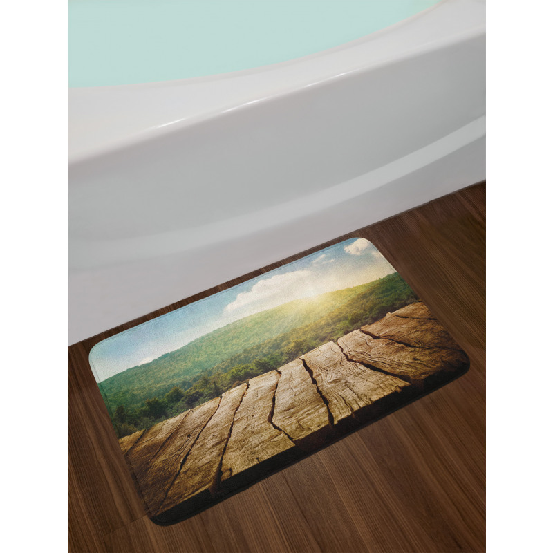 Mountain Side Landscape Bath Mat