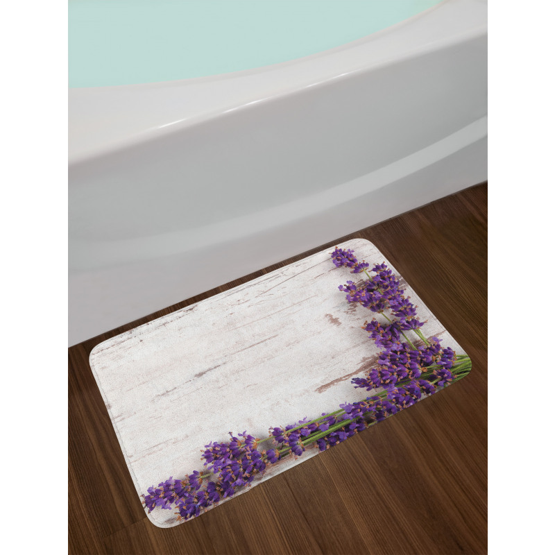 Lavender Flower Table Bath Mat